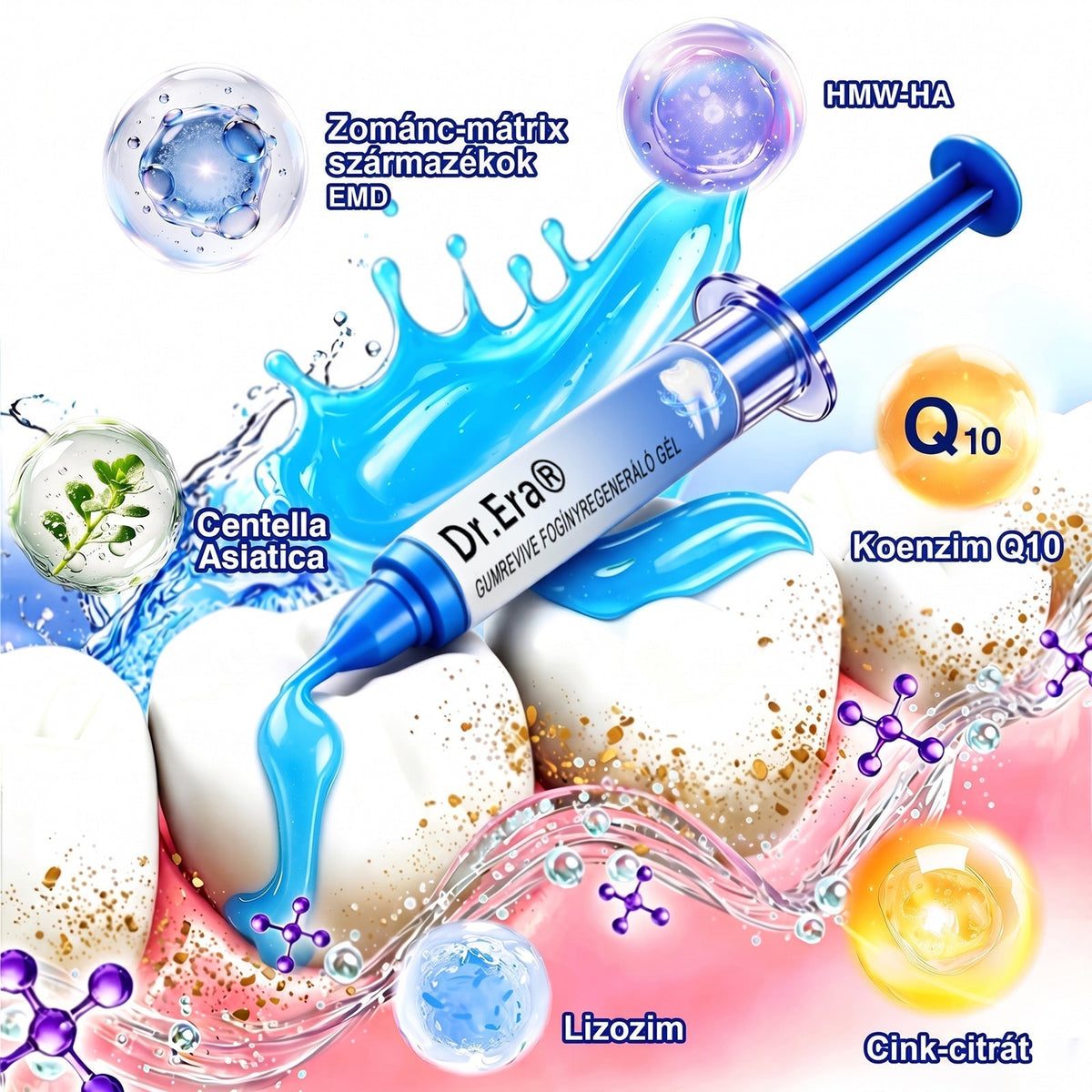 🦷 Dr.Era® GumRevive fogíny- és parodontális regeneráló gél 📬— Célzott ápolás az ínyszélen lepedék, fogszuvasodás, fogágyproblémák, kellemetlen lehelet és meggyengült fogak esetén | Precízen alkalmazható, leöblítést nem igénylő szájápoló formula
