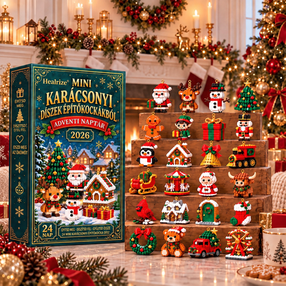 🔔Healrize® Adventní kalendář s 24 vánočními mini ozdobami z kostiček