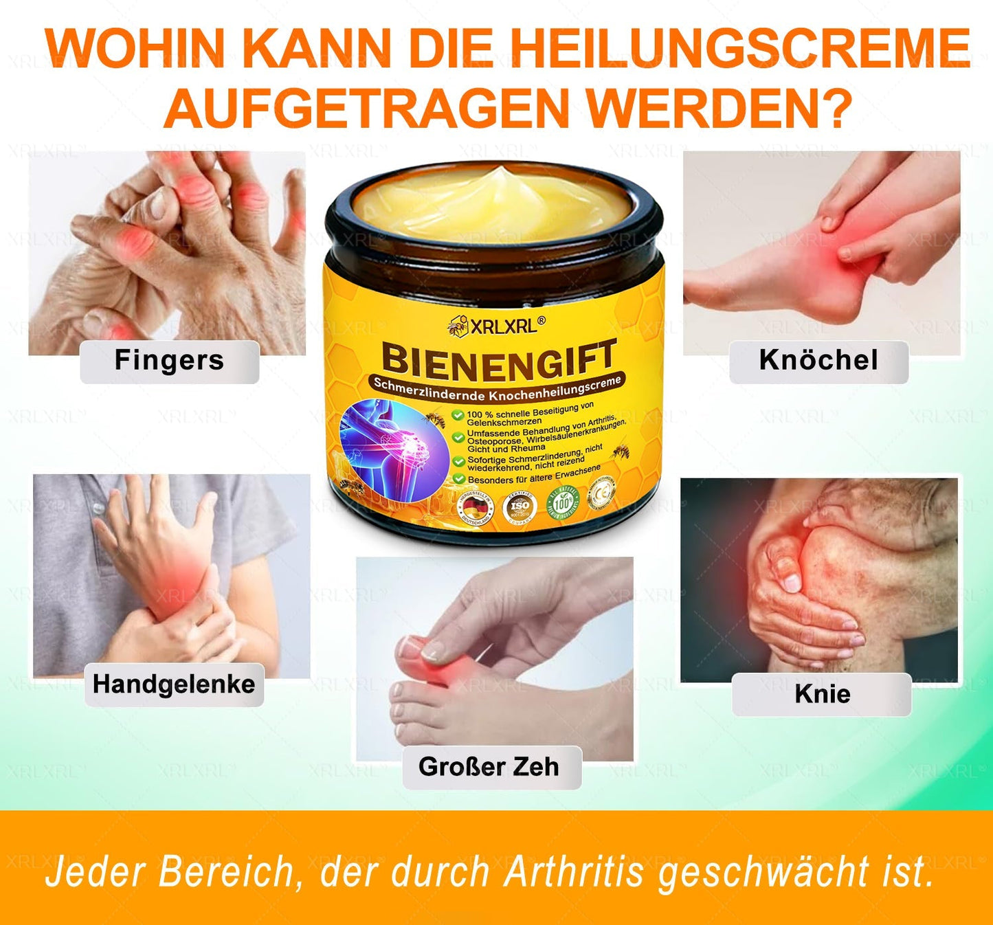 XRLXRL® Bienengift Schmerzstillende Knochenheilungscreme ✨LETZTER TAG 80 % RABATT