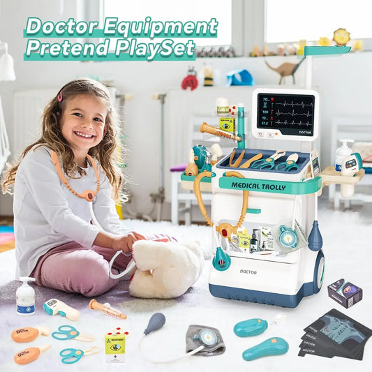 Doctor Kit for Kids Pretend Doctor Playset for Toddlers with Medical Station Stethoscope Role Play Medical Toy for Girls Boys