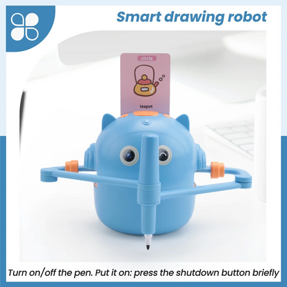B17CC New Children'S Interactive Education Painting Robot -Montessori Learning Toys, with 100 Words Cards, Voice Interaction