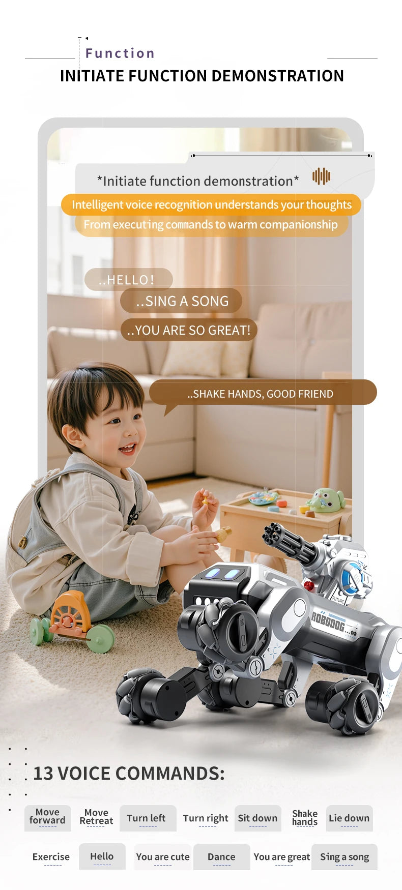 2025 New Intelligent Mechanical Dog With Gesture Induction Can Walk And Sing Dog Spray Control Electric Pet Dog Toys Kids Gifts